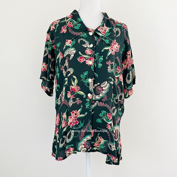 Super Rare 80s Vintage Top With Same Print as Dress ASO Phoebe Buffay in Friends - Picture 10 of 14